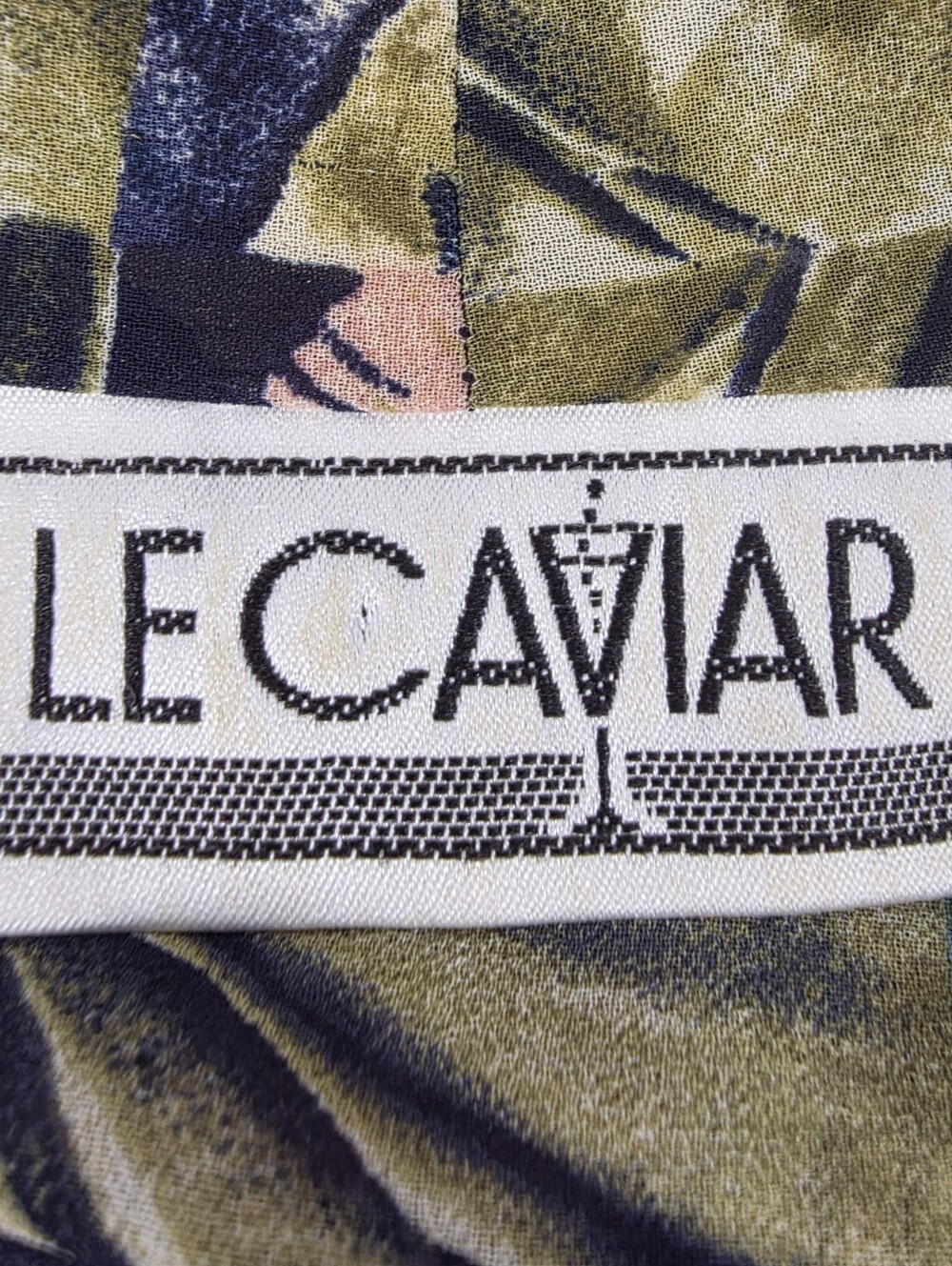Vintage Le Caviar Tropical Palm Leaf Faux Wrap Blouse Women's M Resort Coastal - Picture 12 of 14